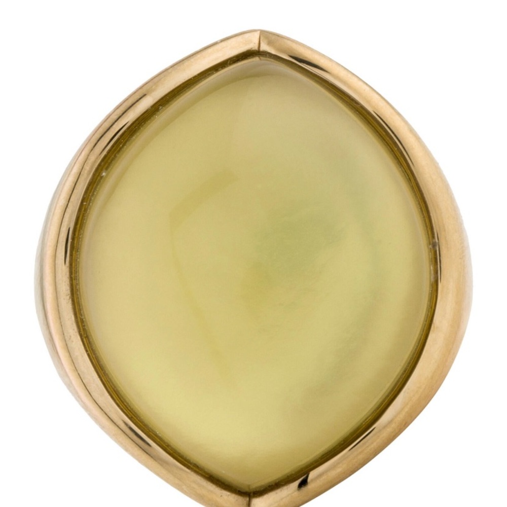 14k cabochon quartz mother of pearl